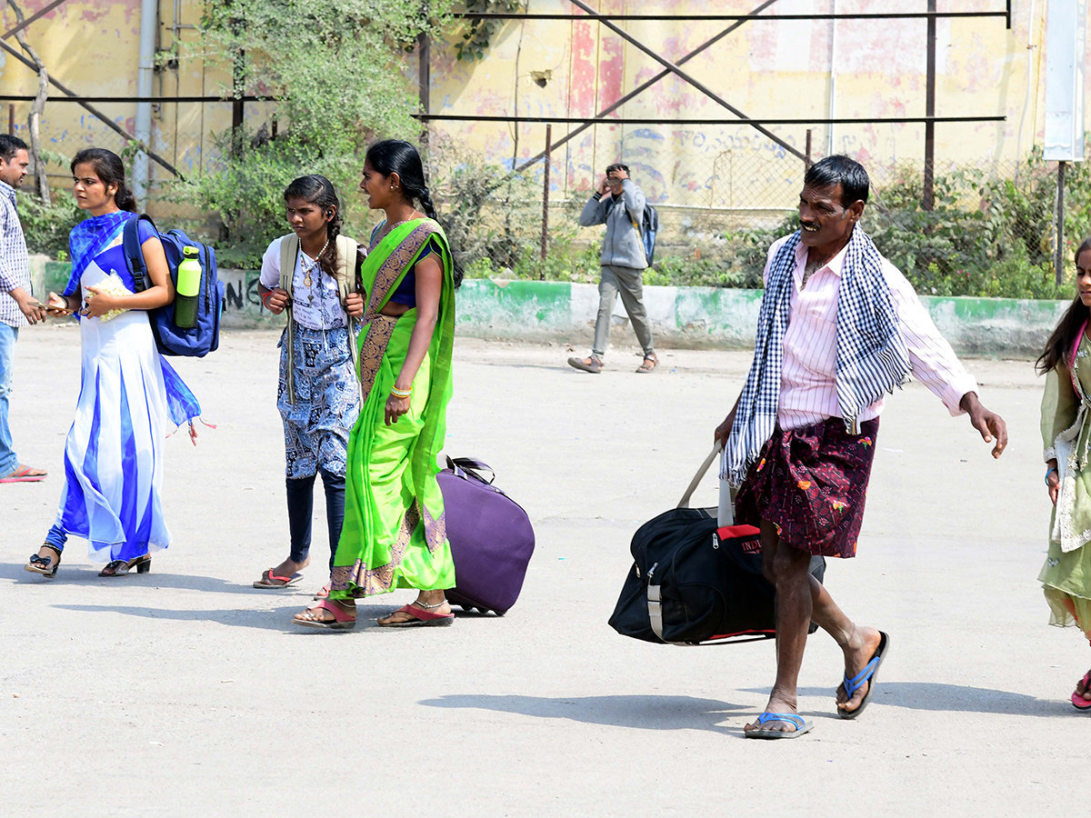 Heavy rush bus station in sankranti festival 20252