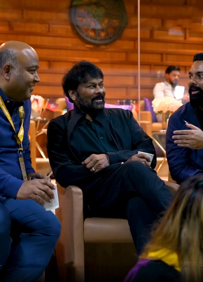 Megastar Chiranjeevi watches cricket match at sharjah in dubai2