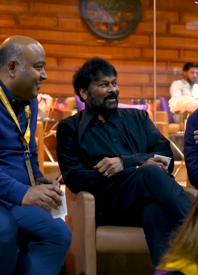 Megastar Chiranjeevi watches cricket match at sharjah in dubai6