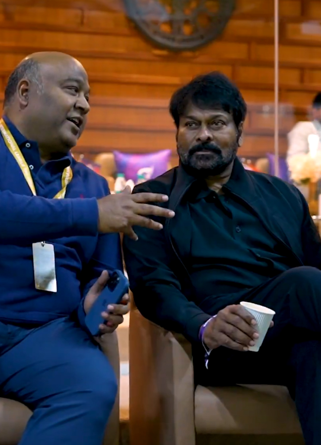 Megastar Chiranjeevi watches cricket match at sharjah in dubai9