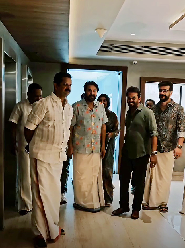 Mammootty and Dulquer Salmaan attend betrothal ceremony of makeup artist George's daughter14