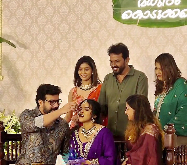 Mammootty and Dulquer Salmaan attend betrothal ceremony of makeup artist George's daughter19