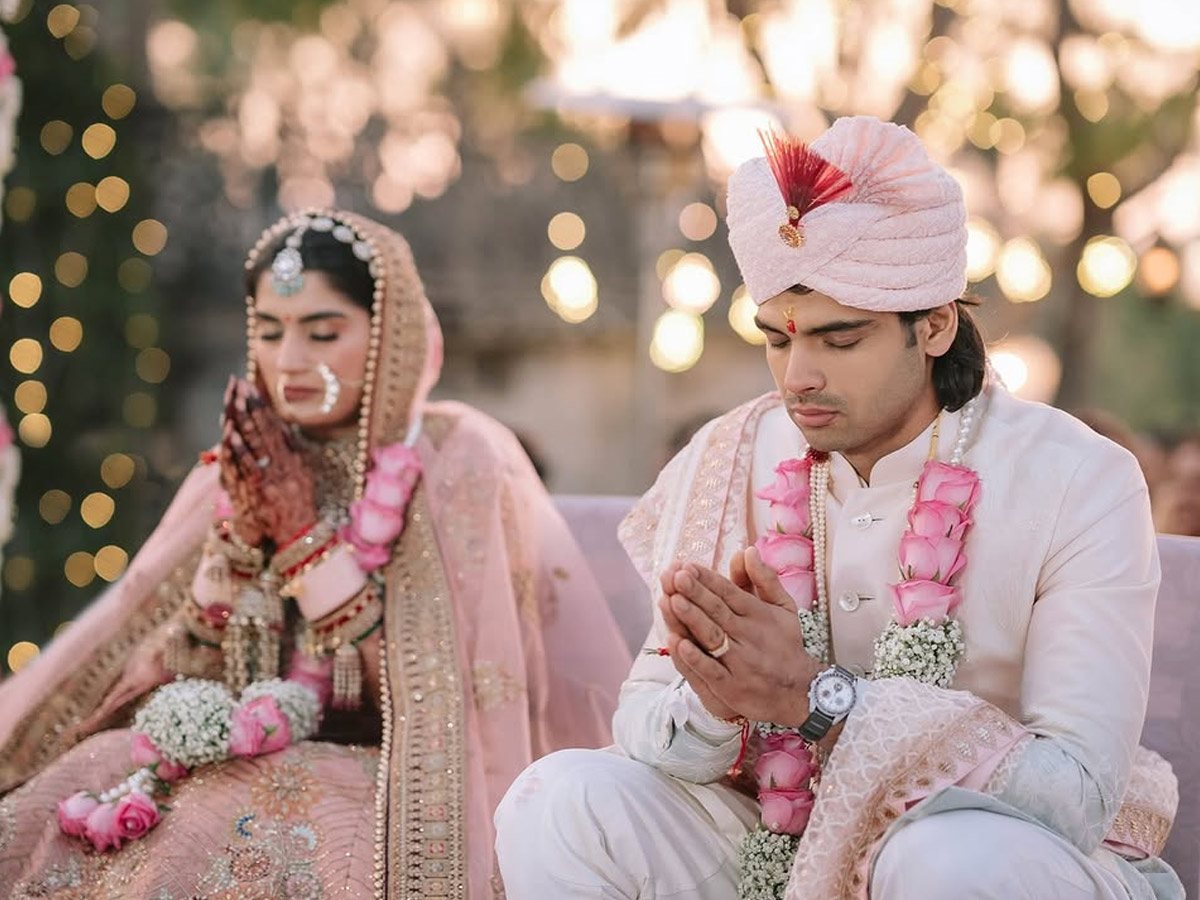 Neeraj Chopra Wedding : Javelin Star Gets Married To Himani Photos Goes Viral on Social Media 4