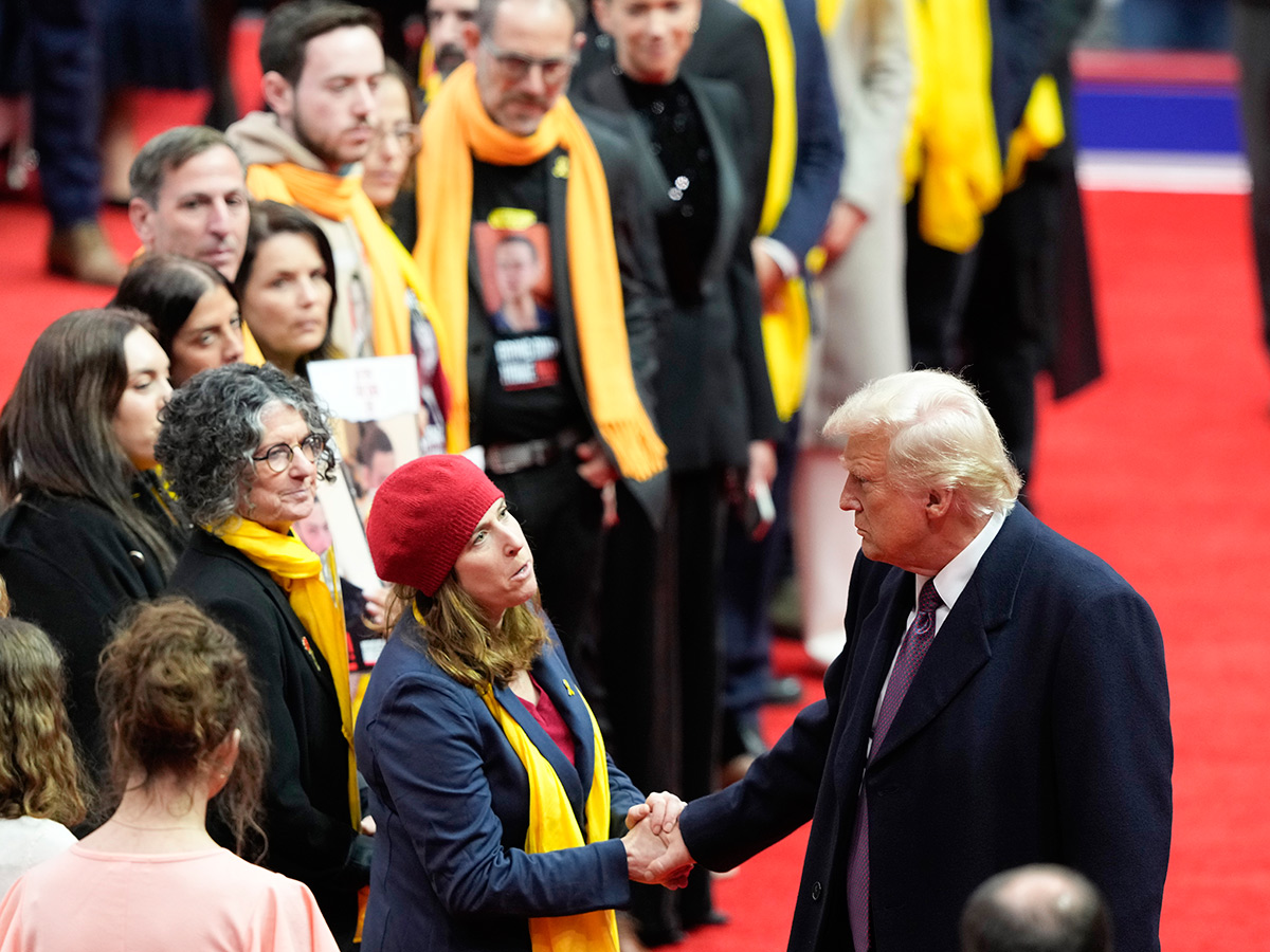 President Donald Trump arrives at an indoor Inauguration parade in Washington23