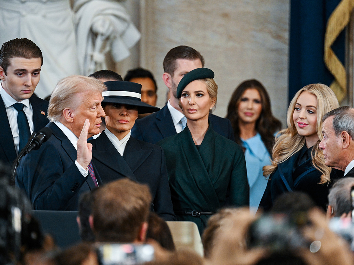 President Donald Trump arrives at an indoor Inauguration parade in Washington27