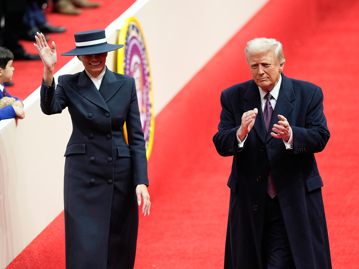 President Donald Trump arrives at an indoor Inauguration parade in Washington29