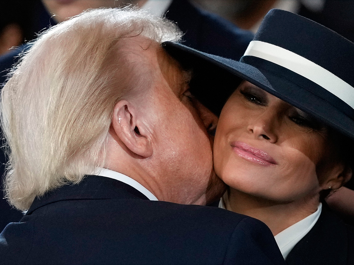 President Donald Trump arrives at an indoor Inauguration parade in Washington33