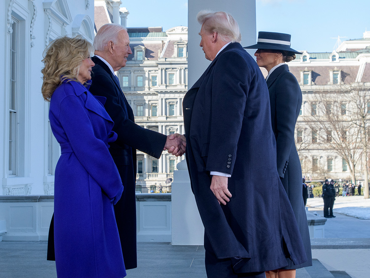 President Donald Trump arrives at an indoor Inauguration parade in Washington34