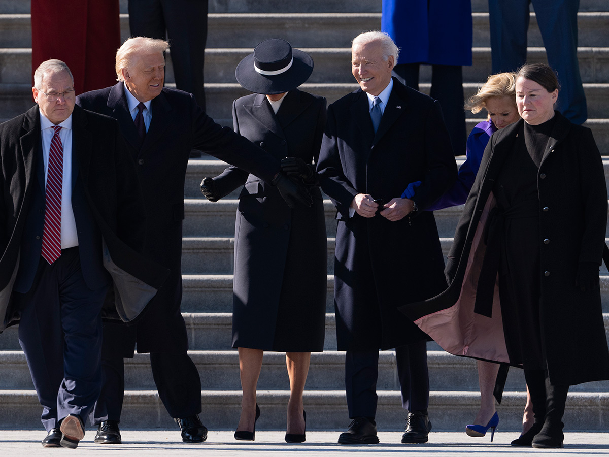 President Donald Trump arrives at an indoor Inauguration parade in Washington36