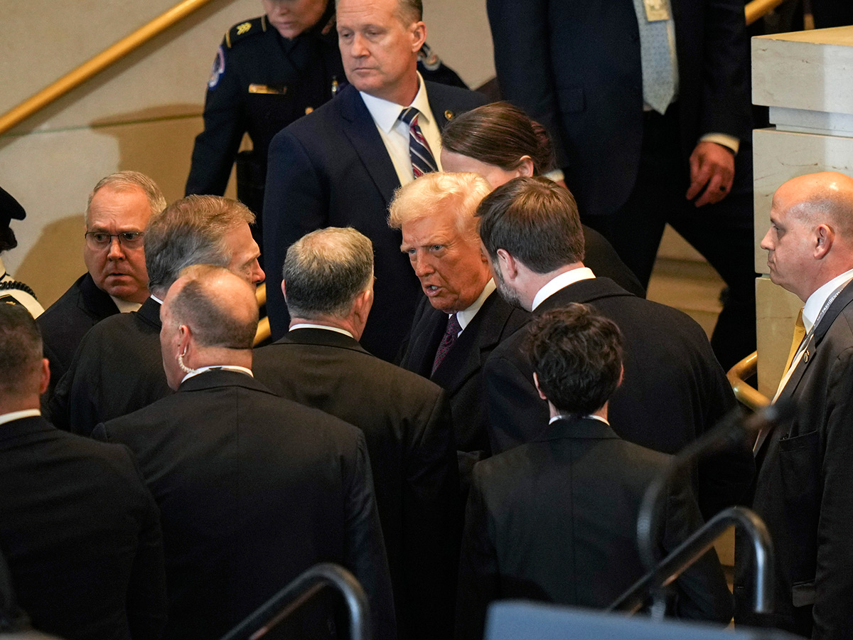 President Donald Trump arrives at an indoor Inauguration parade in Washington37