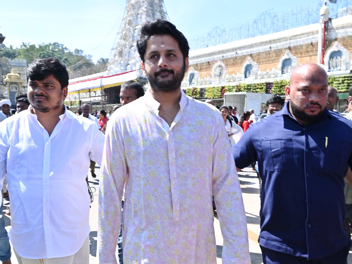 Hero Nithin And Wife Shalini With Son Beautiful Photos At Tirumala Photos8