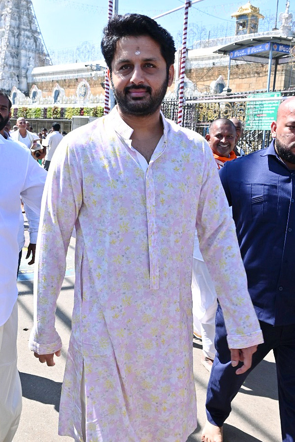 Hero Nithin And Wife Shalini With Son Beautiful Photos At Tirumala Photos10