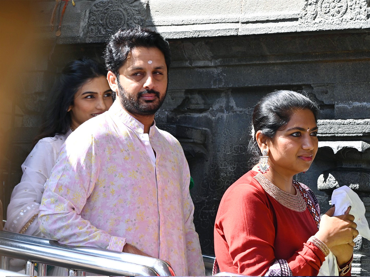 Hero Nithin And Wife Shalini With Son Beautiful Photos At Tirumala Photos2