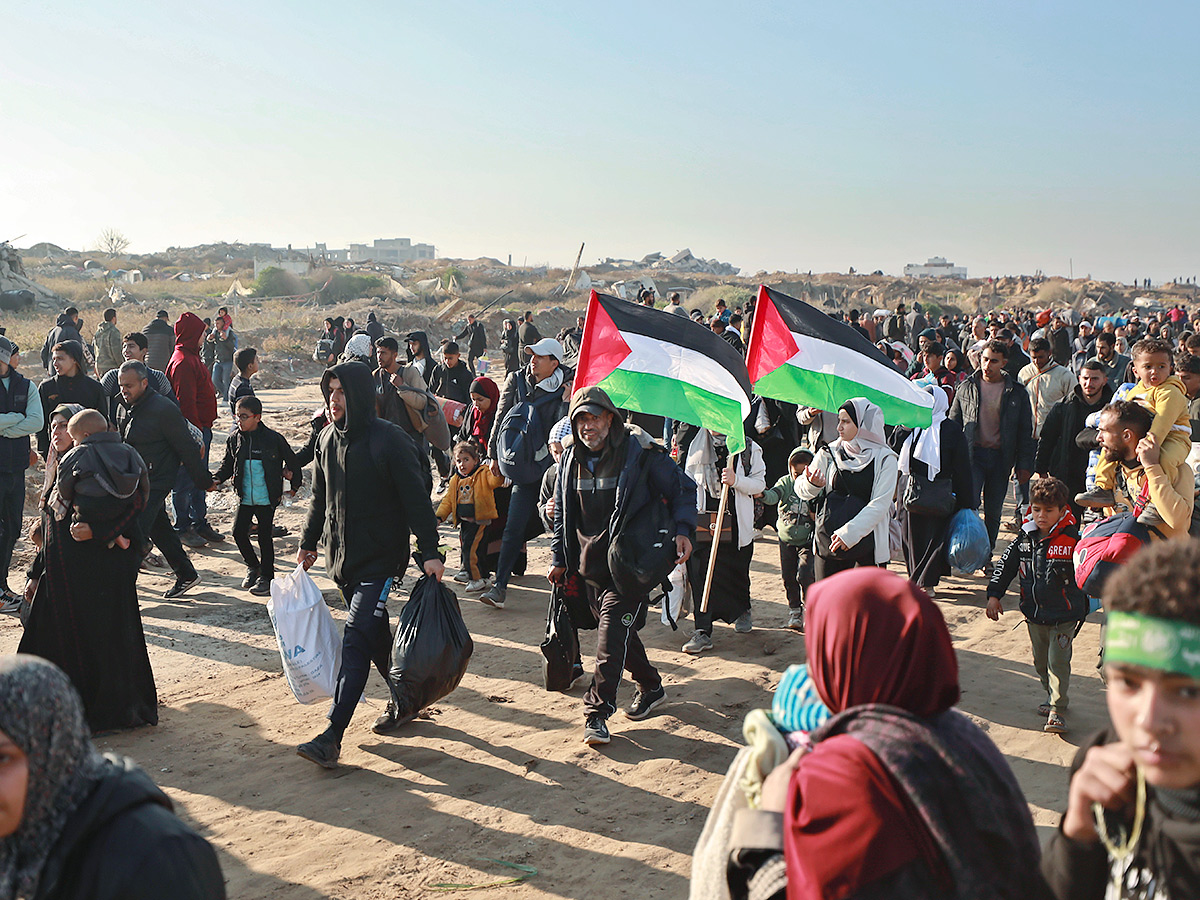 Displaced Palestinians arrive in the northern Gaza Strip Photos11