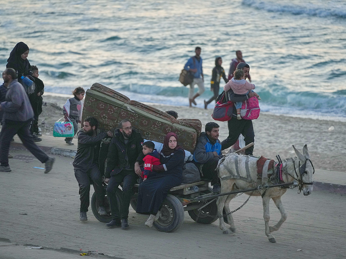 Displaced Palestinians arrive in the northern Gaza Strip Photos6