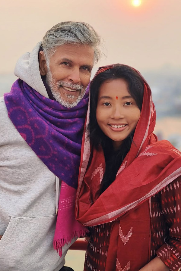 Milind Soman takes holy dip with wife Ankita Konwar at Maha Kumbh Mela Photos23