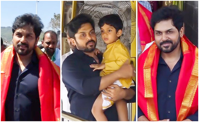 Hero Karthi With His Son Visits Tirumala Photos1