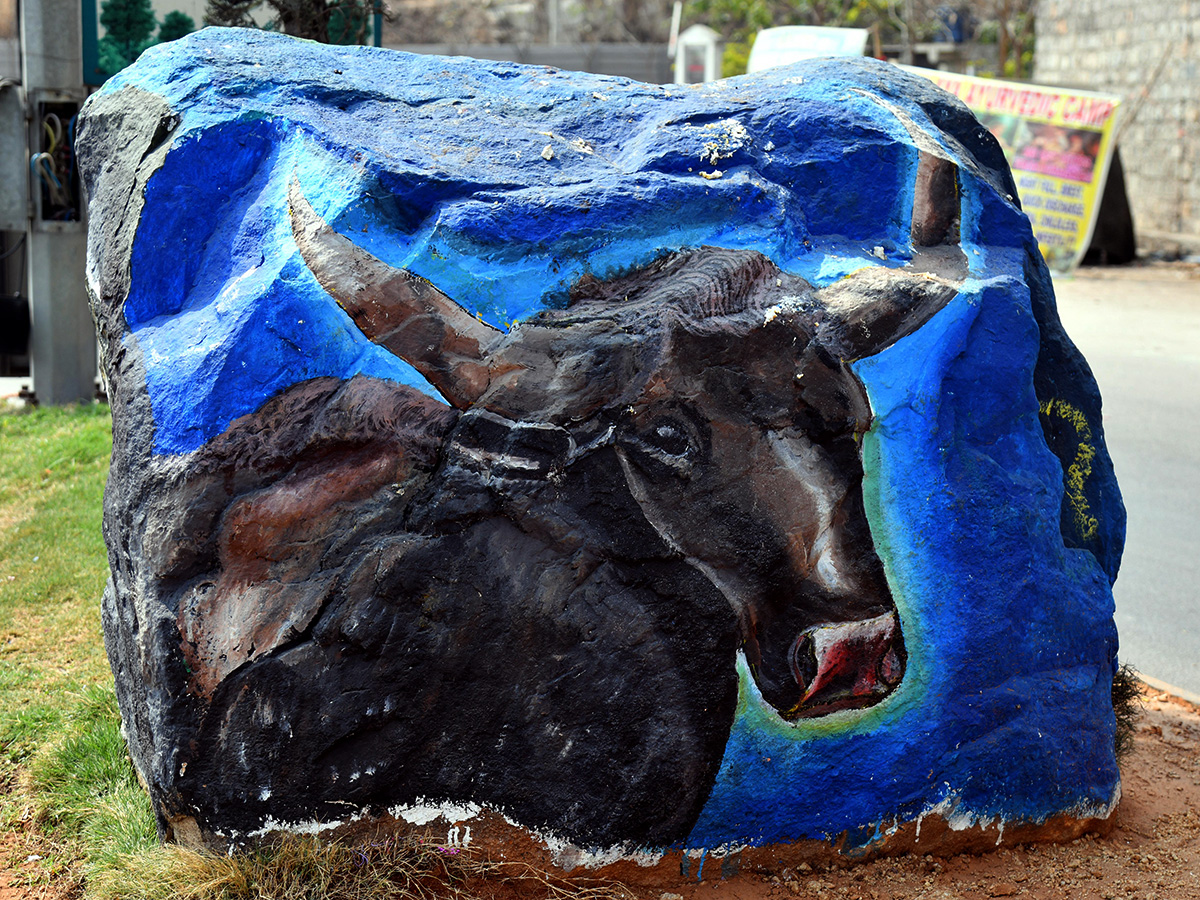 Wild Animals paintings on Hyderabad Roads By GHMC14