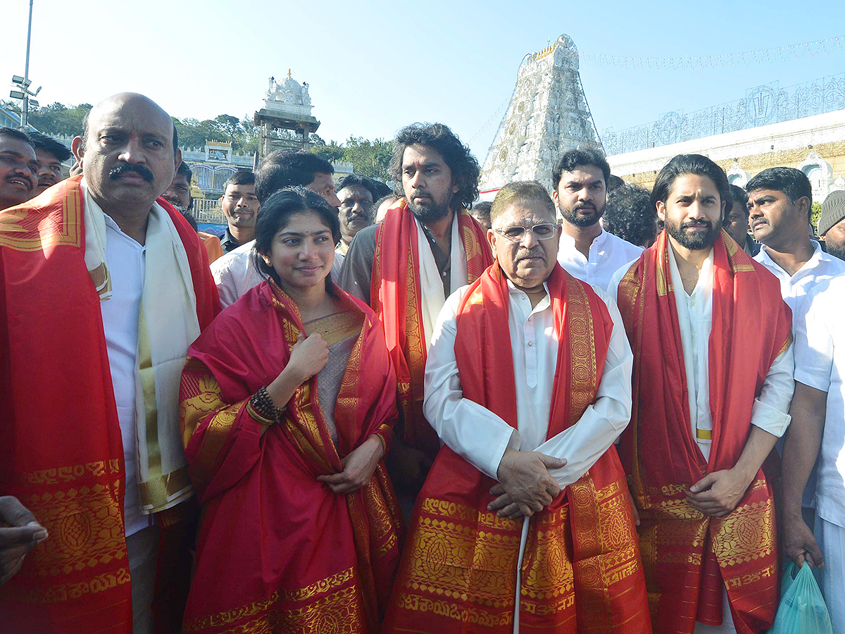 Thandel Movie Team at Tirumala1