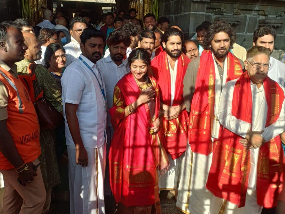 Thandel Movie Team at Tirumala4