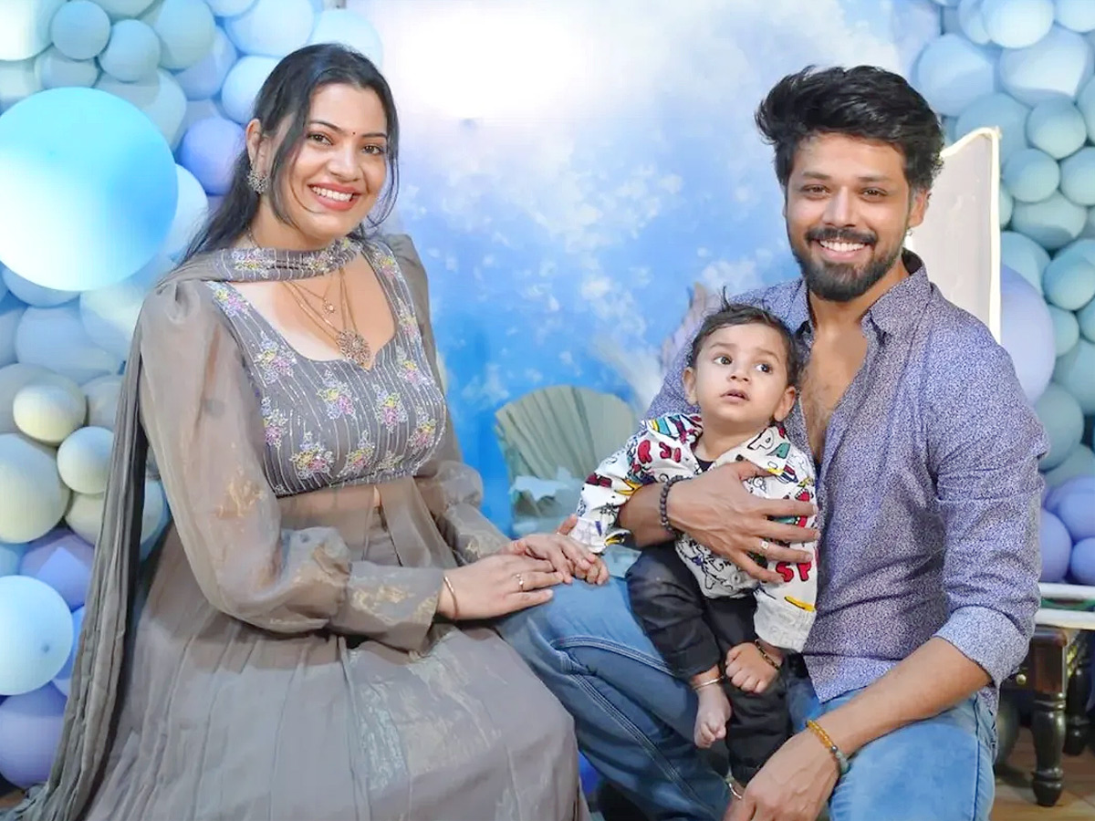 Singer Geetha Madhuri son 1st birthday celebrations Photos5