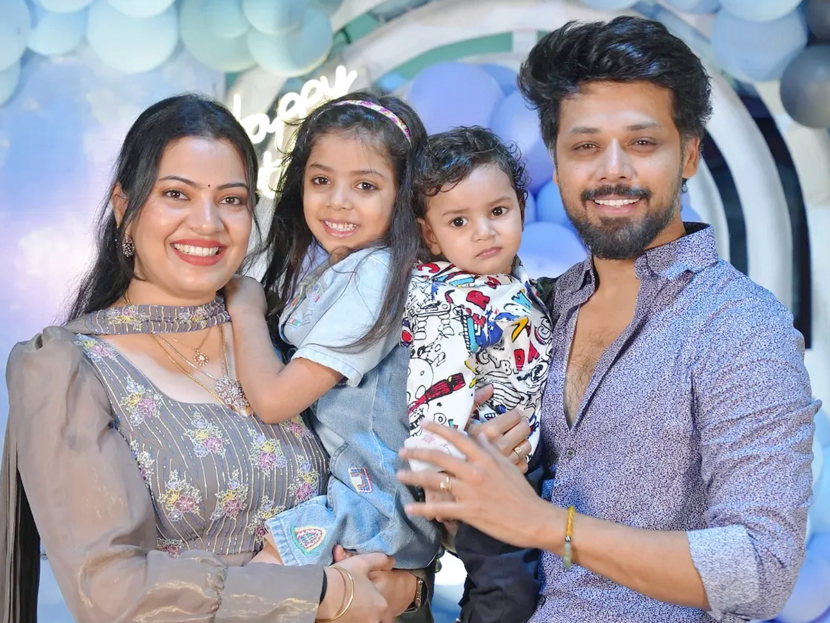 Singer Geetha Madhuri son 1st birthday celebrations Photos1