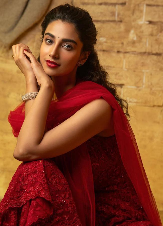 Tollywood Actress Meenakshi Chaudhary Crazy Looks In Red Dress Photo Gallery3