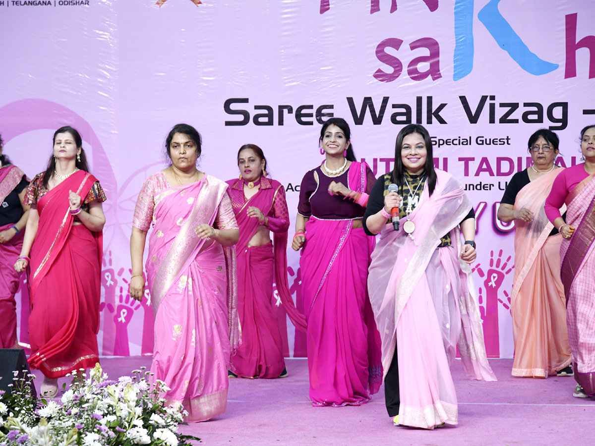 Pink Saree Walk on Visakhapatnam Beach Road Photos13