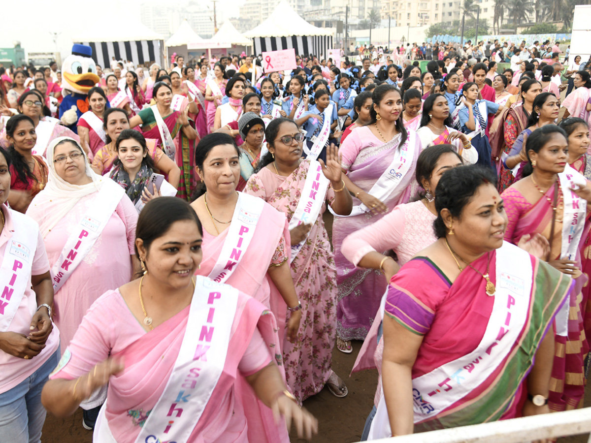 Pink Saree Walk on Visakhapatnam Beach Road Photos15