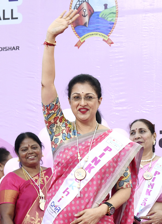 Pink Saree Walk on Visakhapatnam Beach Road Photos17