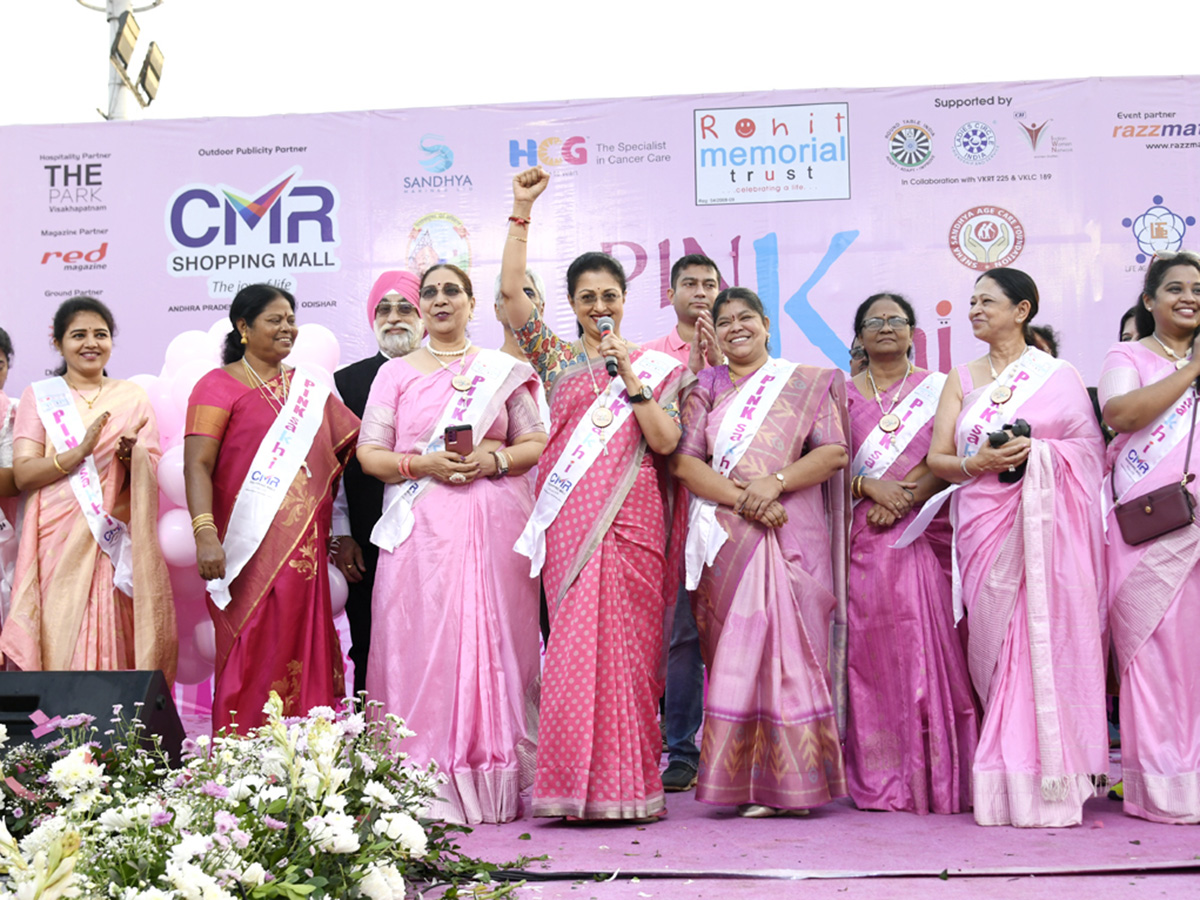 Pink Saree Walk on Visakhapatnam Beach Road Photos3