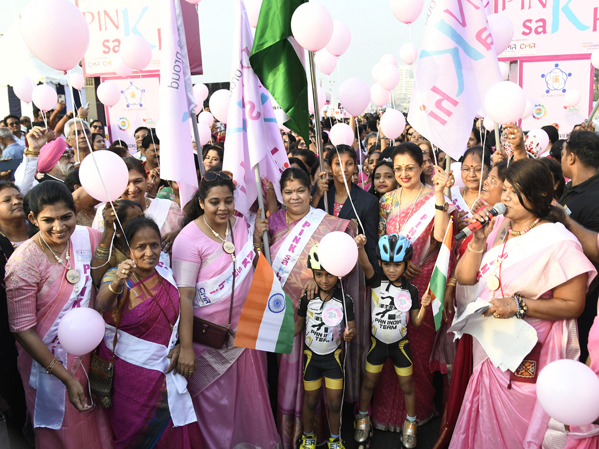 Pink Saree Walk on Visakhapatnam Beach Road Photos5