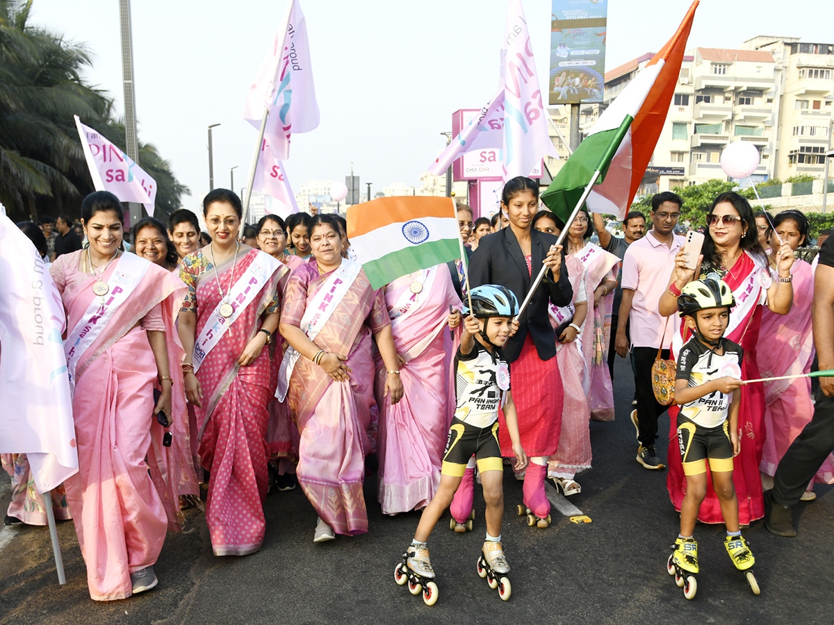 Pink Saree Walk on Visakhapatnam Beach Road Photos7