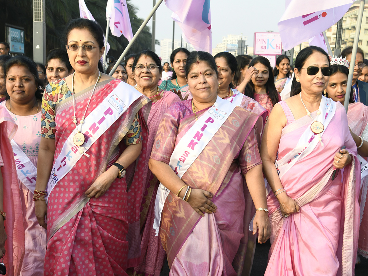 Pink Saree Walk on Visakhapatnam Beach Road Photos8