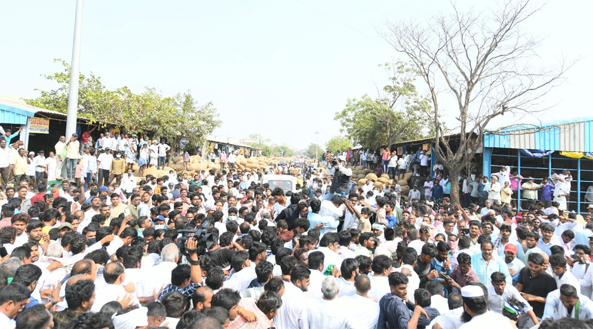 Massive Crowd At YS Jagan Guntur Visit Mirchi Yard Farmers Protest, Highlights Photos Gallery7