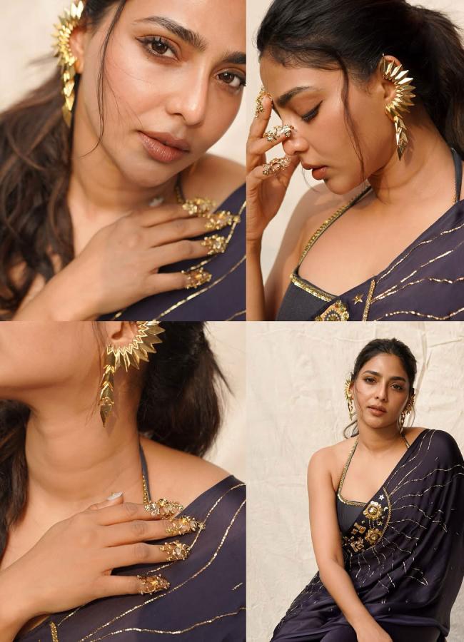 Aishwarya Lekshmi Black Saree Look Photos8