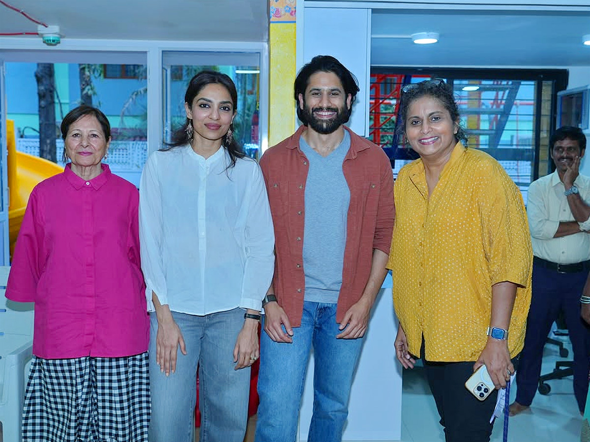 Naga Chaitanya And Sobhita Dhulipala spends time with cancer Children in Hyderabad Photos4