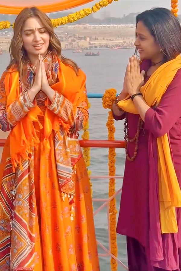 Actress Tamannaah And Anchor Suma Visuals at Maha Kumbh Mela Photos7