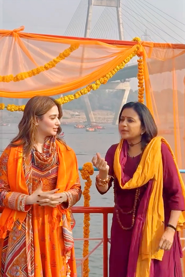 Actress Tamannaah And Anchor Suma Visuals at Maha Kumbh Mela Photos9