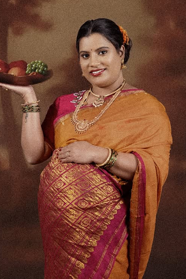 Raja Ravi Varma theme maternity photoshoot going viral1