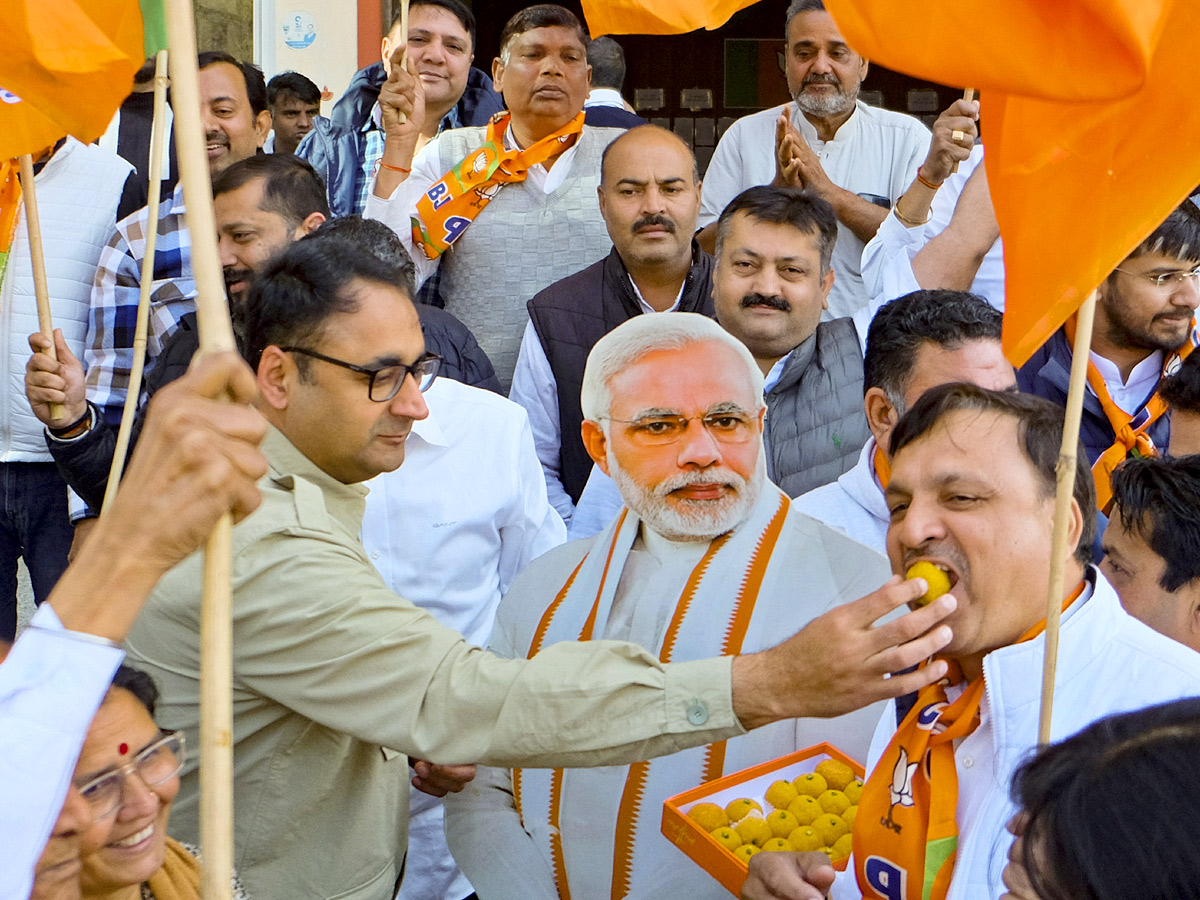 Delhi Assembly Election Results 2025: Celebrations of landslide victory of BJP in Delhi Assembly Elections Photos12