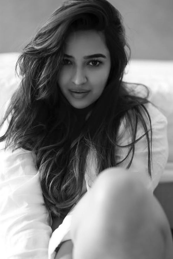 Pujita Ponnada cute photos in black and white dress 4