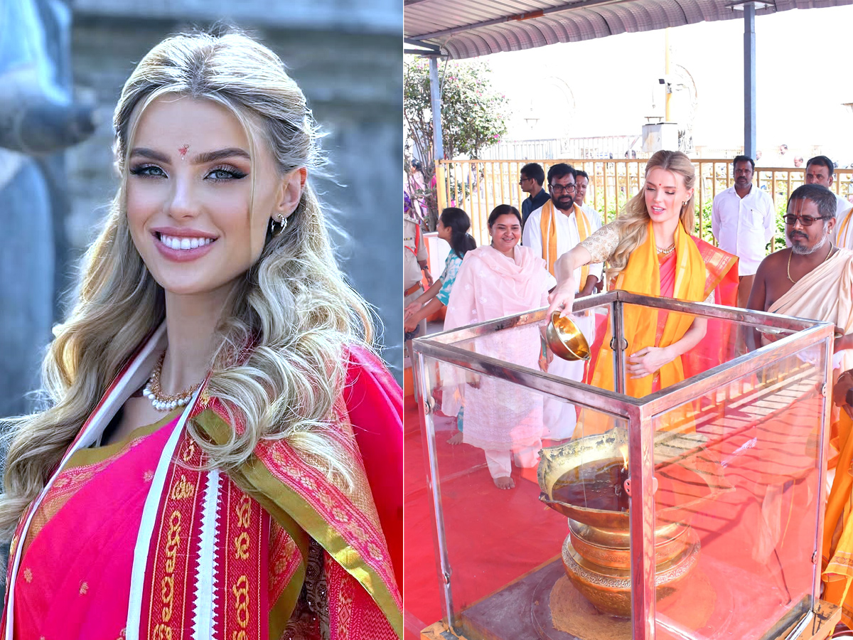 Miss Universe Victoria Kjaer Theilvig Visits Yadagirigutta Temple1