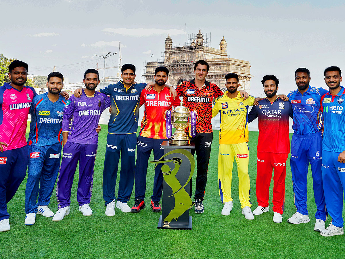 Captains photograph with trophy ahead of the Indian Premier League 20251