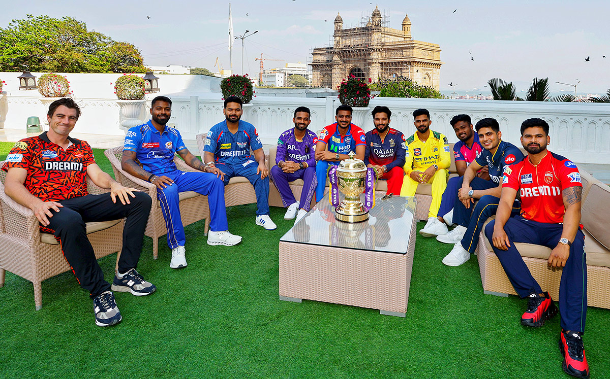 Captains photograph with trophy ahead of the Indian Premier League 20252