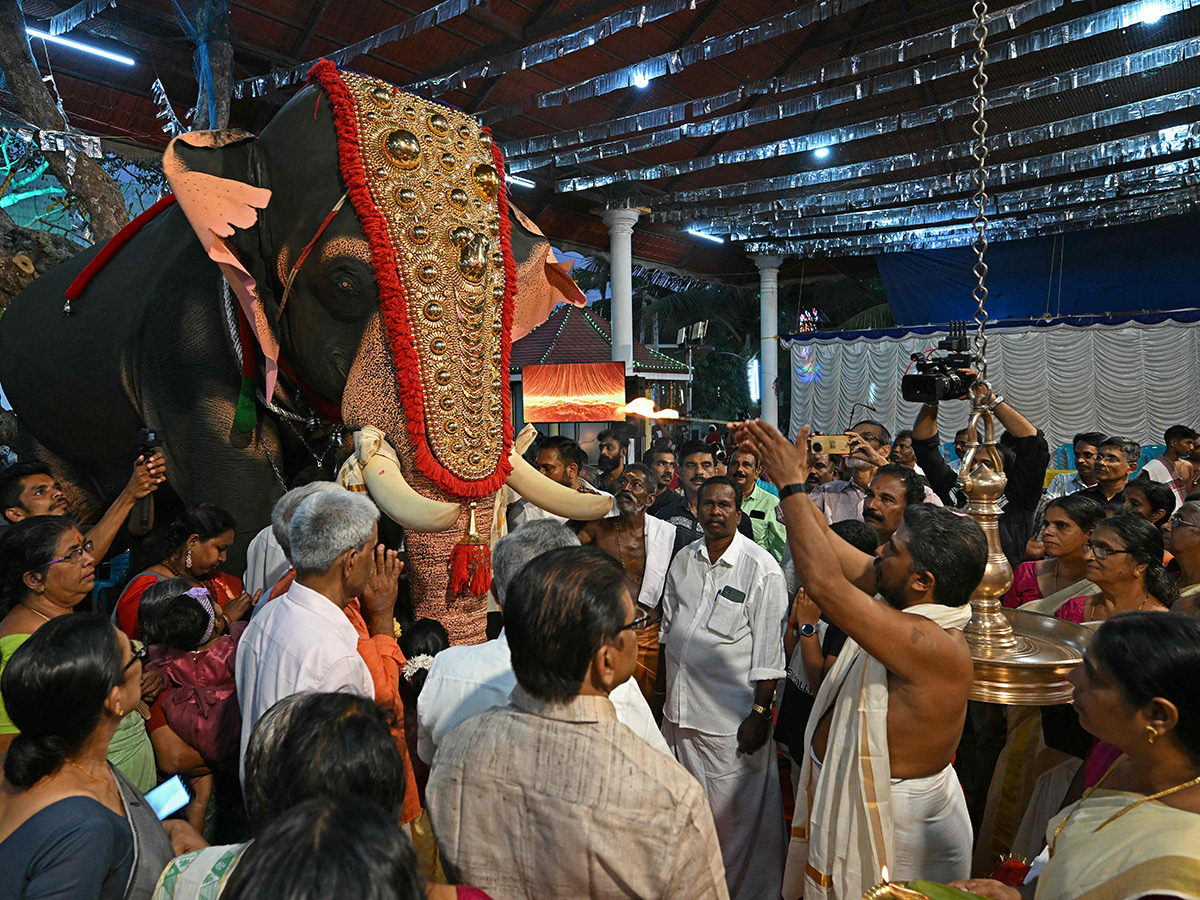 Robot elephants is pictured at a workshop in Thrissur in Kerala15