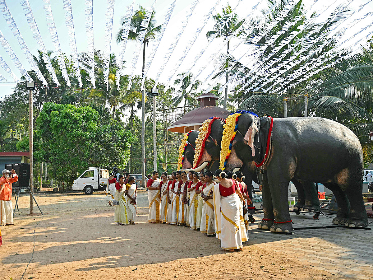 Robot elephants is pictured at a workshop in Thrissur in Kerala4