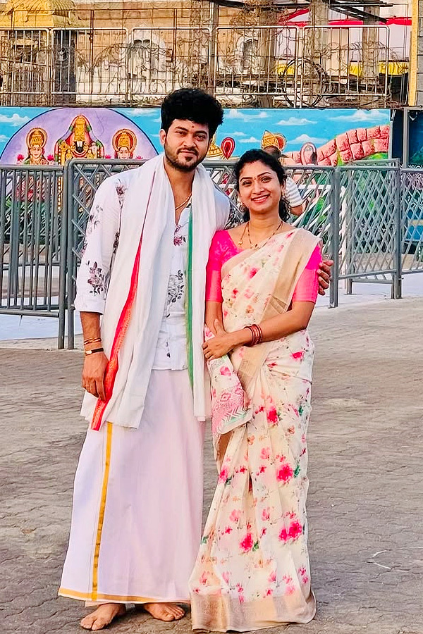 Vishnu Priya Siddhardh Varma Couple At Tirumala Tirupati Photos4