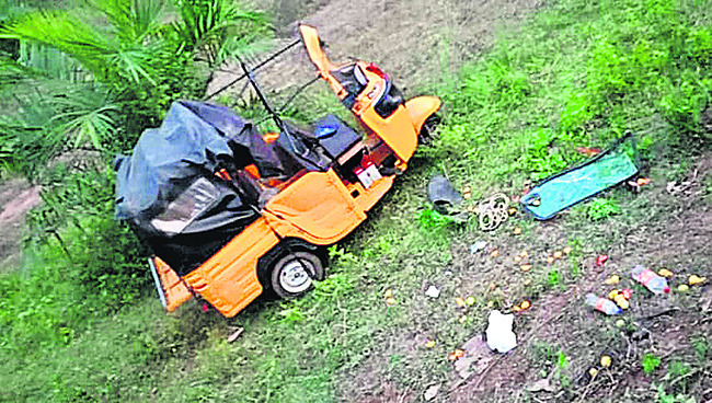 తామరబ్బలో అదుపు తప్పి ఆటో బోల్తా 1