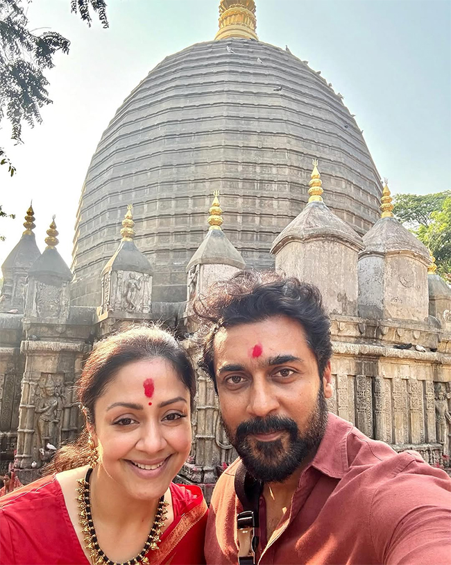 actress jyotika husband surya visited the sacred Shakti peethas2
